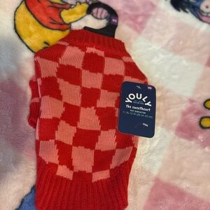 Youly Red and Pink Checkered Dog Sweater